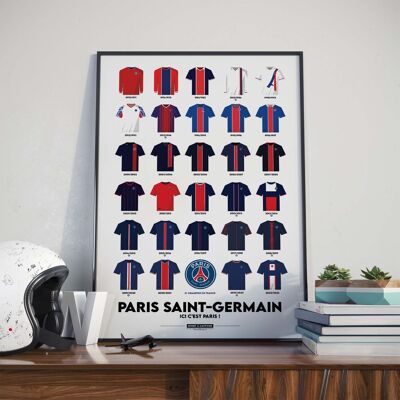 FOOTBALL | PSG Historical Shirts - 30 x 40 cm