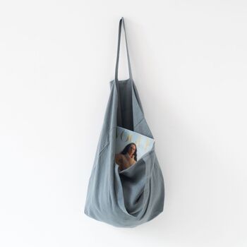 Grand sac en lin Blue Fog 2