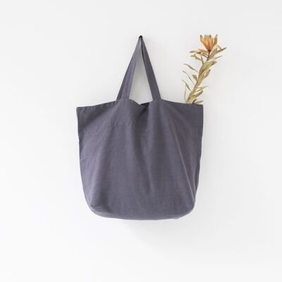 Dark Grey Linen Big Bag