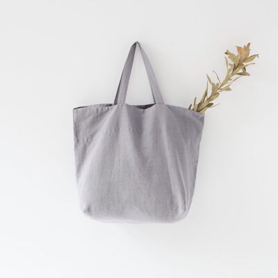 Grand sac en lin gris clair
