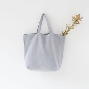 Grand sac en lin gris clair 3