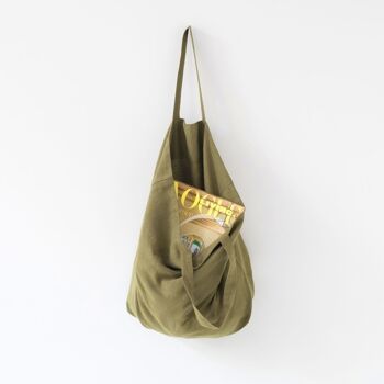 Grand sac en lin olive Martini 2