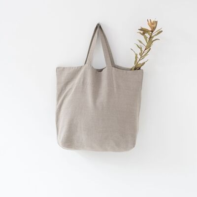 Borsa grande in lino naturale