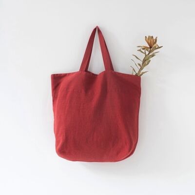 Bolso Big Bag Lino Rojo Pera
