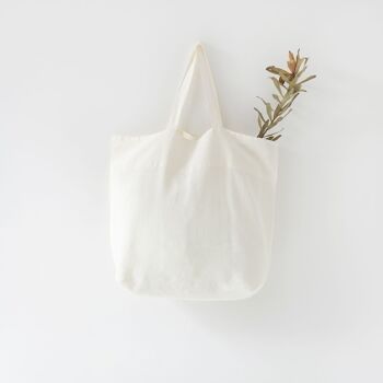 Grand sac en lin blanc 1