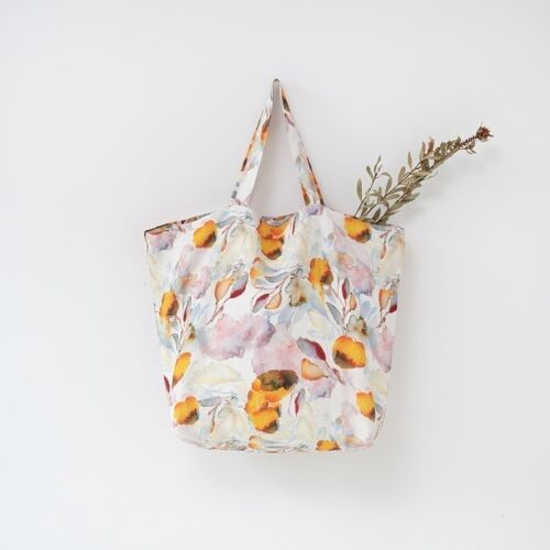 Orange Flow Linen Big Bag