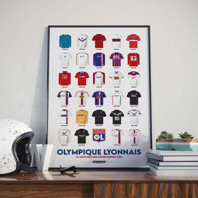 FOOT | OL Maillots Historiques - 30 x 40 cm