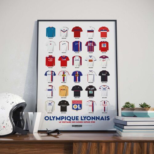 FOOT | OL Maillots Historiques - 40 x 60 cm