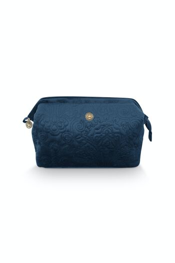 PIP - Cosmetic Purse Large Velvet Quiltey Days Blue 26x18x12cm