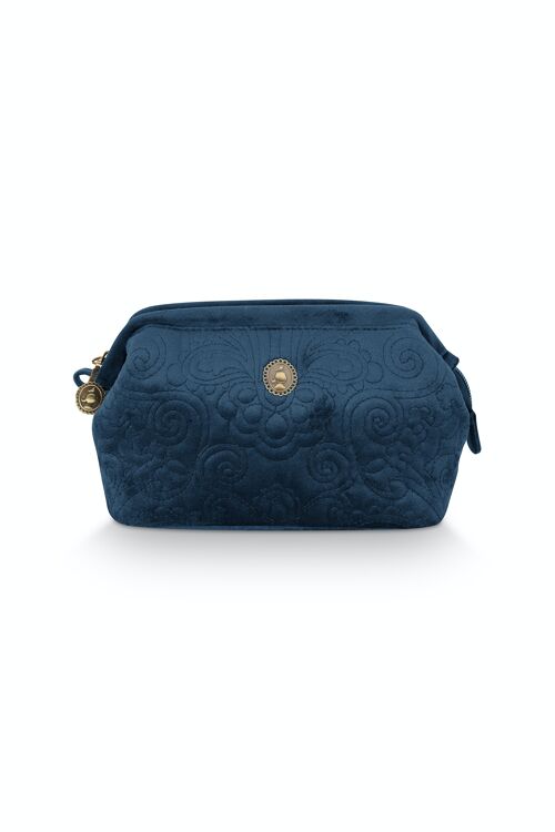PIP - Cosmetic Purse Small Velvet Quiltey Days Blue 19x12x8.5cm