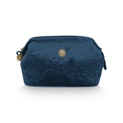 PIP - Cosmetic Purse Small Velvet Quiltey Days Blue 19x12x8.5cm