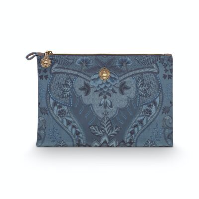 Cosmetic Flat Pouch Medium Kyoto Festival Denim Blue 24x15.5x1cm - PIP STUDIO