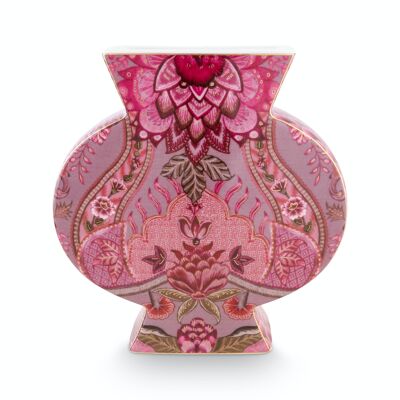 PIP - Kyoto Festival Pink Flat Vase - 16.5cm