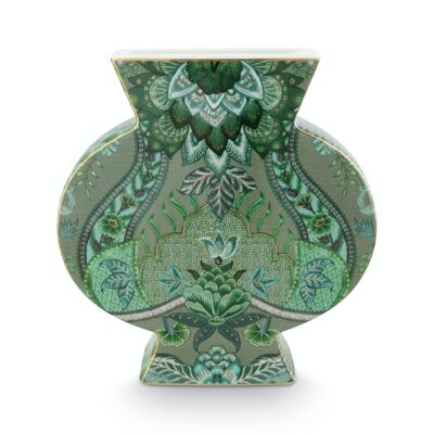 PIP - Kyoto Festival Green Flat Vase - 16.5cm
