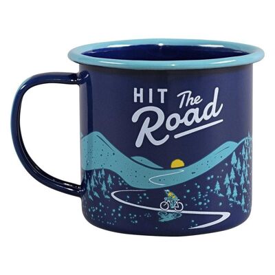 Tazza smaltata (325 ml) - Blu - Hit The Road