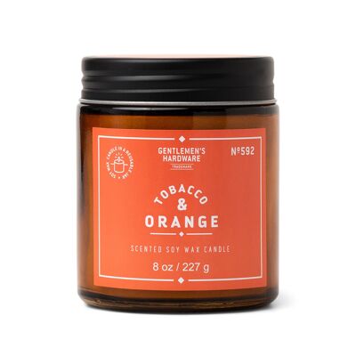 Kerze im Glasglas (227 g) - Tabak & Orange
