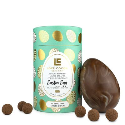 Oeuf de Pâques Marbré Chocolat au Lait Caramel Salé