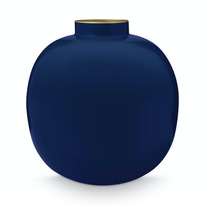 PIP - Blue metal vase - 23cm