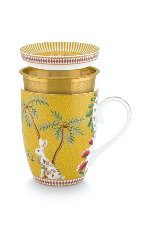 PIP - Set thé Grand mug 350ml, repose sachet & 1 infuseur La majorelle Jaune