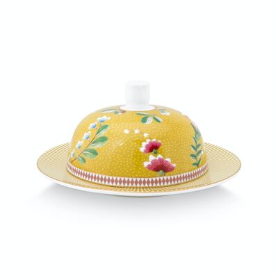 PIP - Round butter dish La Majorelle Yellow - 17x8cm