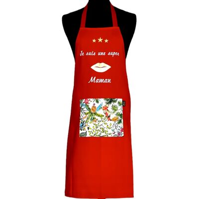 Apron, "I'm a super mom" red