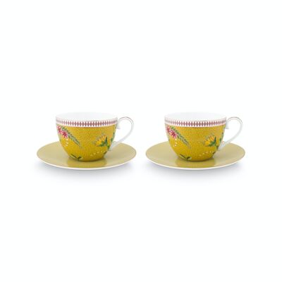 PIP - Box of 2 Pair of La Majorelle Yellow tea cups 280ml