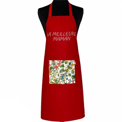 Apron, "The best mom" red