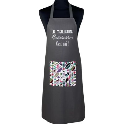 Apron, “The best cook is me” gray