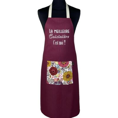 Apron, “The best cook is me” plum