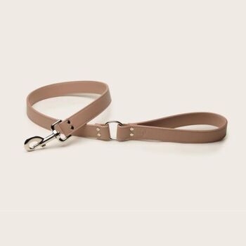 Laisse pour chien en cuir végétalien rose 1