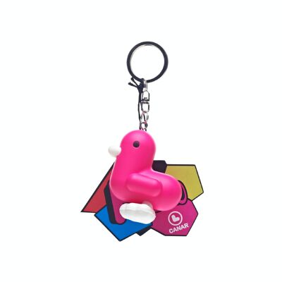CANAR | FLUORESCENT DEEP PINK SILICONE DUCK KEYRING