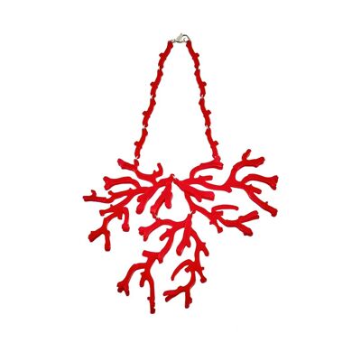 Collier corail en plexiglas