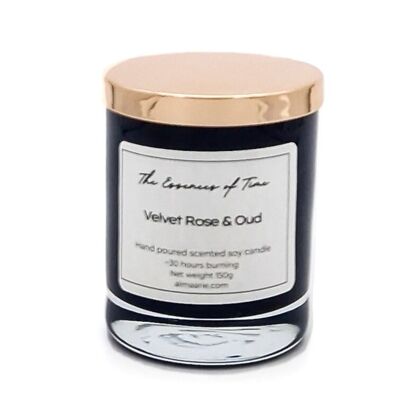 Velvet Rose and Oud Scented Soy Candle 150g
