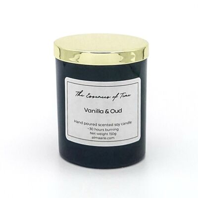 Vanilla and Oud Scented Soy Candle 150g
