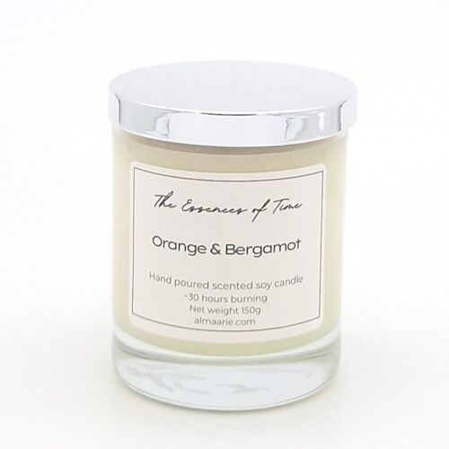 Orange and Bergamot Scented Soy Candle 150g