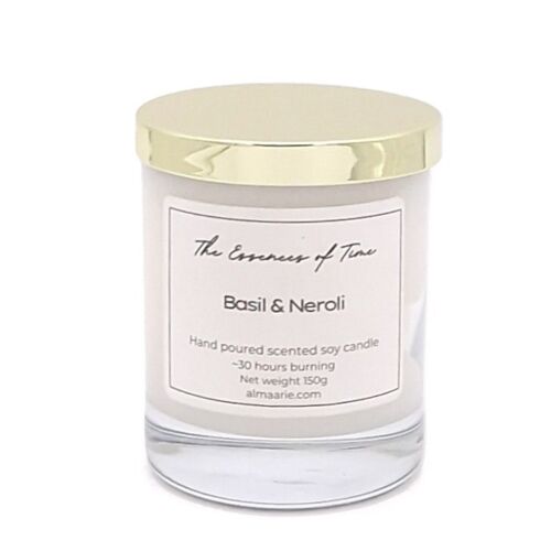 Basil and Neroli Scented Soy Candle 150g