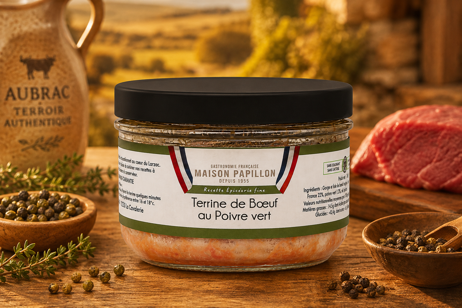 Aubrac Beef Terrine with Green Pepper 160g