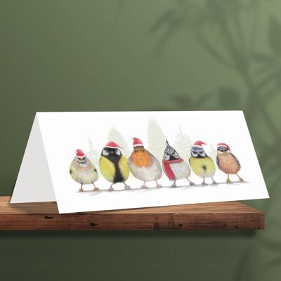 Carte de Noël Mignons Petits Oiseaux, Cartes Animaux, Carte de Voeux Amusante, Carte Vierge, Carte de Vœux, Cartes de Noël Mignonnes, Cartes de Noël Oiseaux, 21 x 10 cm, Mignons Petits Oiseaux, Europe