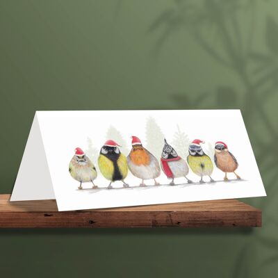 Christmas Card Cute Little Birds, Animal Cards, Funny Greeting Card, Blank Card, Holiday Card, Cute Christmas Cards, Bird Christmas Cards, 21 x 10 cm, Cute Little Birdies, Europe