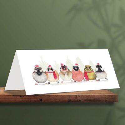 Christmas Card Cute Little Birds, Animal Cards, Funny Greeting Card, Blank Card, Holiday Card, Cute Christmas Cards, Bird Christmas Cards, 21 x 10 cm, Cute Little Birdies, Europe B