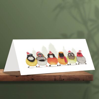 Christmas Card Cute Little Birds, Animal Cards, Funny Greeting Card, Blank Card, Holiday Card, Cute Christmas Cards, Bird Christmas Cards, 21 x 10 cm, Cute Little Birdies, Australia B