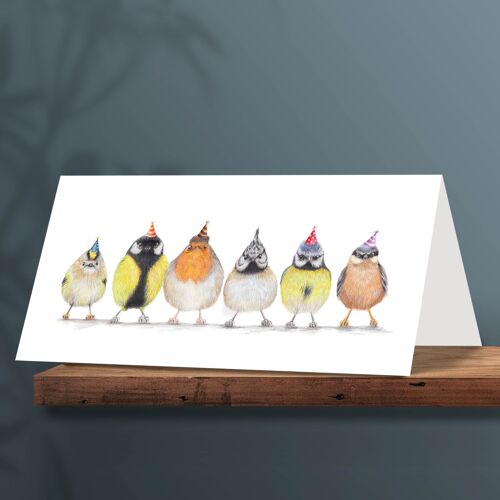 Birthday Card Birds, Animal Cards, Funny Greeting Card, Blank Card, Party Card, Invitation, 12.3 x 17.5 cm, Cute Little Birdies, Bird Card, Europe C