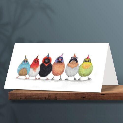 Birthday Card Birds, Animal Cards, Funny Greeting Card, Blank Card, Party Card, Invitation, 12.3 x 17.5 cm, Cute Little Birdies, Bird Card, Africa C