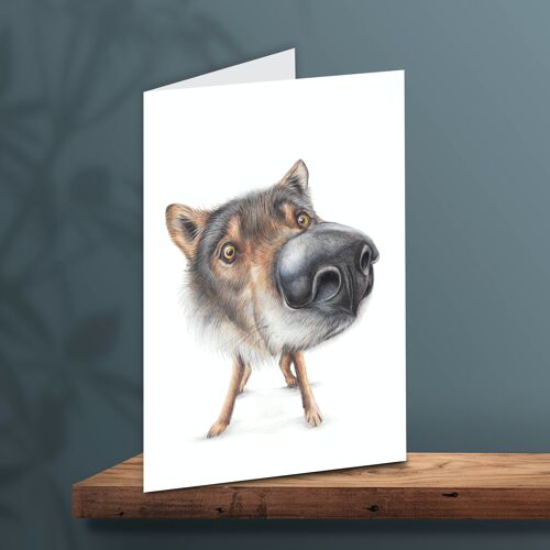 Greeting Card Wolf, Animal Cards, Funny Birthday Card, Blank Card, Just Like Card, 12.3 x 17.5 cm
