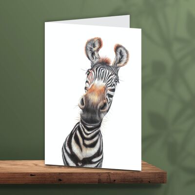 Tarjeta de felicitación de cebra, tarjetas de animales, tarjeta de cumpleaños divertida, tarjeta en blanco, como tarjeta, 12.3x17.5 cm