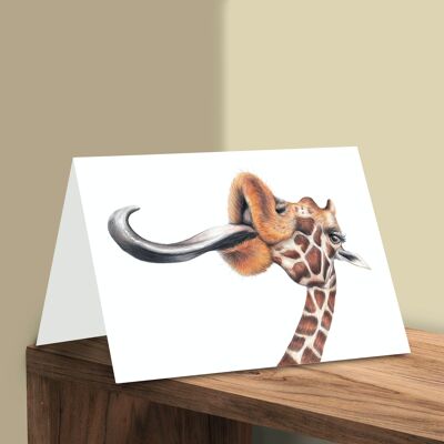 Grußkarte Giraffe, Tierkarten, lustige Geburtstagskarte, leere Karte, genau wie Karte, 12.3x17.5 cm