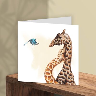 Biglietto d'auguri giraffa, biglietti con animali, biglietto di compleanno divertente, biglietto bianco, biglietto di San Valentino, 13 x 13 cm, biglietto d'amore, San Valentino