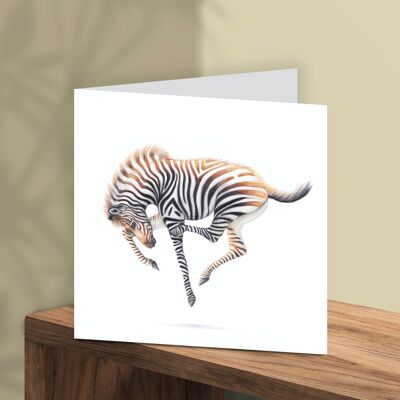 Greeting Card Zebra Foal, Animal Cards, Funny Birthday Card, Blank Card, Just Like Card, 13 x 13 cm, Baby Shower Card, Buck Wild