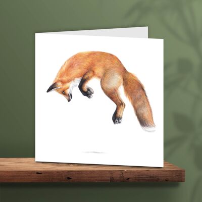 Greeting Card Fox, Animal Cards, Funny Birthday Card, Blank Card, Just Like Card, 13 x 13 cm, Happy Hunting