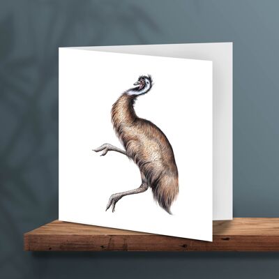 Grußkarte Emu, Tierkarten, lustige Geburtstagskarte, leere Karte, genau wie Karte, 13 x 13 cm, verrückte Karten, Emu-Tanz